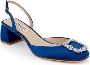 Badgley Mischka Vivia Slingback Pump in Blue Satin at Nordstrom Rack, Size 7