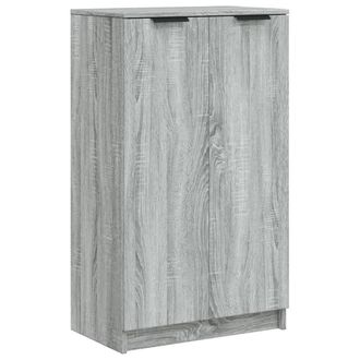Berkfield Home Shoe Cabinet Grey Sonoma 59x35x100 cm Engineered Wood | Size: 59 x 35 x 100 cm