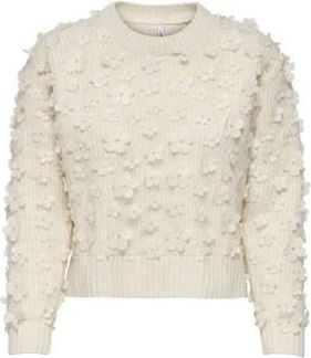 Only gebreide trui met wol ecru