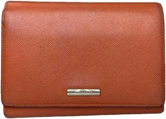 Burberry Pre-owned Vintage Lederen Portemonnee - Dames - Vintage Accessoires - Oranje - ONE Size - Leer - Vintage