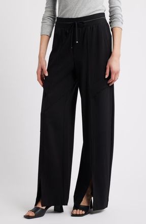 Wit & Wisdom Glider Skyrise Wide Leg Drawstring Pants in Black at Nordstrom, Size X-Small