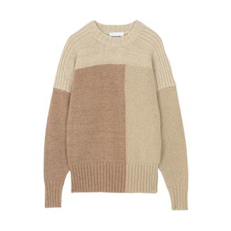 Isabel Marant Round-neck Knitwear, female, Beige, Size: M Davy Pullover