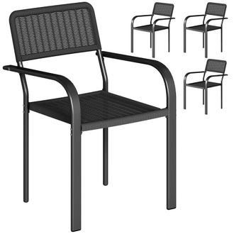 OUTSUNNY Sillas de comedor 55x60x83 cm negro