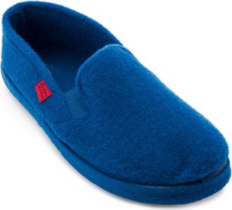 Andres Machado Unisex Slippers for Women & Men, Warm Winter Sliders - Felt Home Shoes, Anti-Slip Rubber Sole - AM002 - Deep Blue, Size 12 UK Men/ 13 UK Women/EU 47
