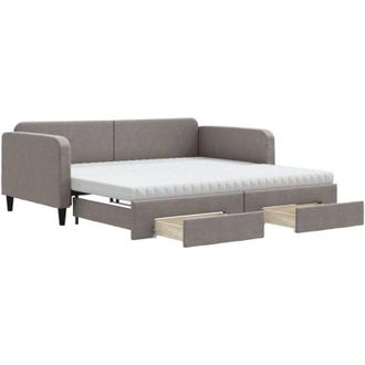 vidaXL Vidaxl - Sof&aacute; Cama Nido Con Cajones Tela Gris Taupe 100x200 Cm