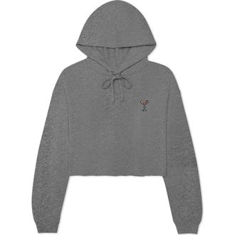 Dalix Coffee Martini Cropped Hoodie in Deep Heather at Nordstrom, Size Medium