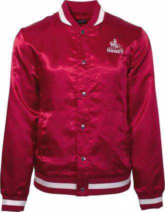 Hooey Mens Bomber Rodeo Satin Jacket In Red