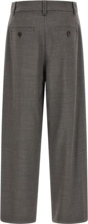 Brunello Cucinelli Womens Gray Virgin Wool Cropped Pants