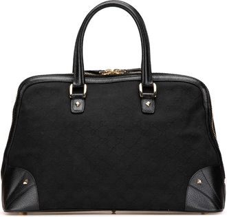 Gucci Pre-owned Womens Top Handle Dome Bag With Zipper - Black Textile - One Size