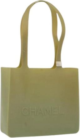 Chanel Pre-owned Tote Bags, female, Green, Size: ONE SIZE Pre-owned Rubber Tote Bag