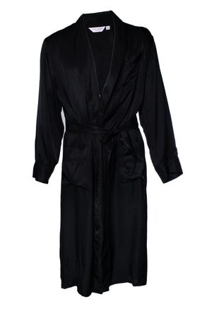 Derek Rose striped black bedroom jacket