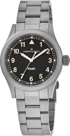 Hamilton Khaki Field Quartz Black Dial Stainless Steel Mens Watch H69401131