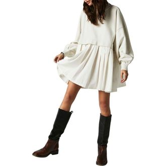 Free People Eleanor Layered Sweatshirt Minidress in Grey Combo at Nordstrom Rack, Size X-Small