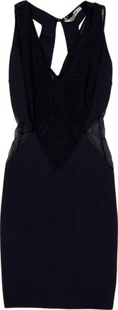 Roberto Cavalli Black Sleeveless Fitted Mini Dress, Brand Size 40 ( US Size 6 )