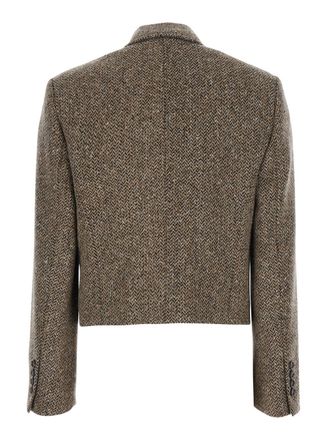 Brunello Cucinelli Herringbone Virgin Wool Blazer - Beige