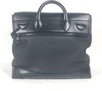 Louis Vuitton Black Noir Leather Handbag Shoulder Bag Tote Bag (Pre-Owned)