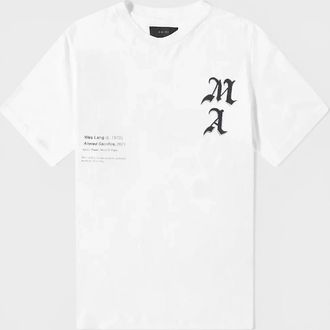 Amiri Mens Amiri Wes Lang Checker Skull T Shirt White - Size: 38