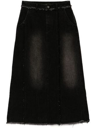 Tout à Coup distress denim skirt - women - Viscose/Cotton/Polyester - M - Black