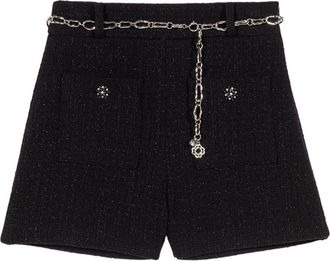 Maje Shiny tweed shorts in Black at Nordstrom, Size 36 Eu