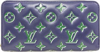 Louis Vuitton Blue Green Leather Long Wallet (Bi-Fold) (Pre-Owned)