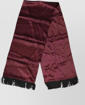Dolce & Gabbana silk satin fringed scarf