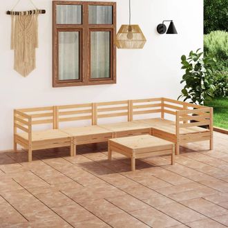 vidaXL Juego De Muebles De Jard&iacute;n 6 Piezas Madera Maciza Pino Vidaxl