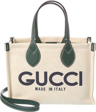 Gucci Mini Canvas & Leather Tote