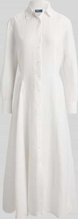 Polo Ralph Lauren Tailliertes Hemdblusenkleid aus reinem Leinen in Weiss, Gr&ouml;&szlig;e 34