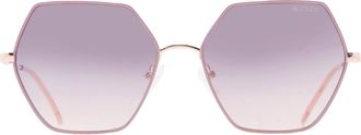 Guess Burgundy Mirror Geometric Ladies Sunglasses GF6125 28U 58