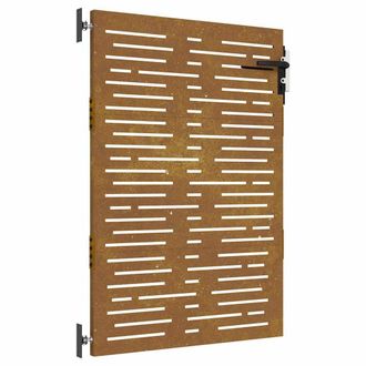 Berkfield Home Garden Gate 85x125 cm Corten Steel Square Design in Brown