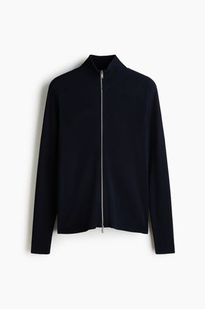 H&M Gerippter Cardigan in Slim Fit - Blue