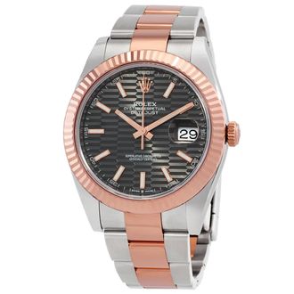 Rolex Datejust 41 Slate Fluted Motif Dial Automatic Mens Steel and 18kt Everose Gold Oyster Watch M126331-0019