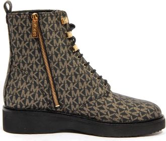 Michael Kors Anfibio Haskell Zwart/Goud Bootie - Dames - Veterlaarzen - Zwart - 37 EU - Schoenen