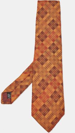 Ferragamo Brown Striped Silk Traditional Tie