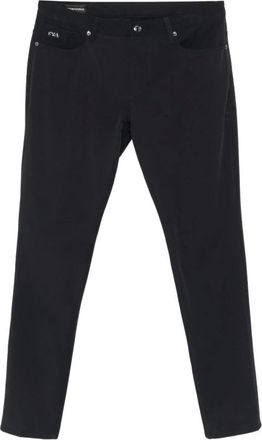 Emporio Armani Jeans, Heren, Blauw, W36, Blauwe Jeans met Zwart Logo Detail