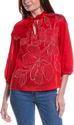 Vince Camuto Wide Pleat Collar Oversized Blouse