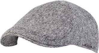 Wigens Mens Herringbone Shetland Pub Cap with Curved Peak in Gray at Nordstrom, Size 56
