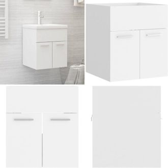 vidaXL Mobile Sottolavabo Bianco 41x38,5x46 cm in Multistrato - Armadio da bagno - Armadio in legno multistrato
