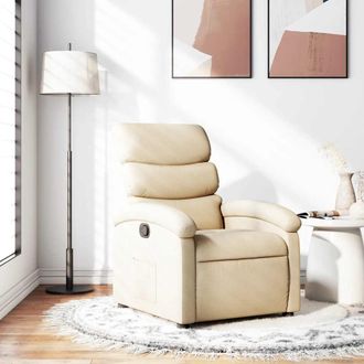 vidaXL Vidaxl - Sill&oacute;n Reclinable De Tela Crema