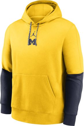 Nike Jordan Michigan Wolverines Sideline Team Issue Club Nike Mens College Pullover Hoodie in Yellow | 02F208G1MWN-5TV
