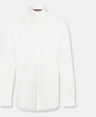 Luke 1977 Mens Regular Fit Long Sleeve Point Collar Shirt - White - Size: 38/Regular