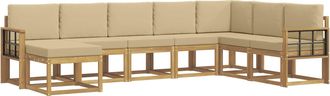 vidaXL Conjunto De Sof&aacute;s De Exterior 8 Uds. Y Beige Vidaxl