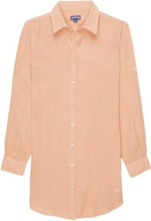 Vilebrequin Kleedjes, Dames, Roze, M, Linnen, Fragance Linnen Overhemdjurk