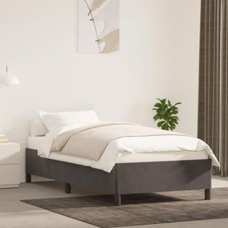 vidaXL Vidaxl - Estructura De Cama Sin Colch&oacute;n Terciopelo Gris Oscuro 90x190 Cm