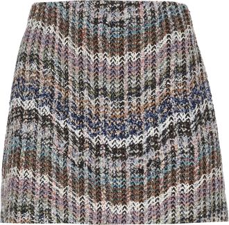 Missoni Multicolor Zigzag Textured Knit Wool-Blend Mini Skirt
