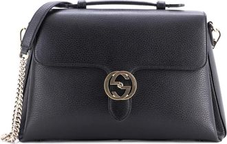 Gucci Interlocking Top Handle Bag Leather Medium shoulder bag - Zwart