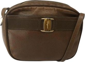 Ferragamo Tweedehands leren schoudertassen - Dames - Vintage Schoudertas - Bruin - ONE Size - Vintage