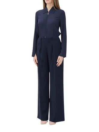 Patrizia Pepe Blue Polyester Elastane Elegant Jumpsuit