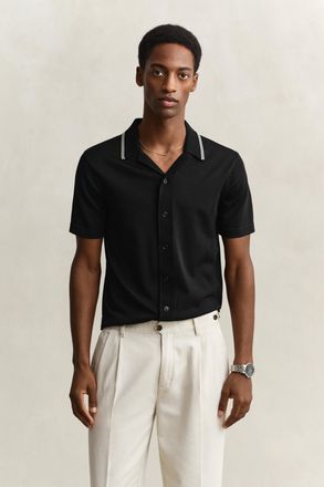 GANT Men Polo Sweater (XXXL) BLACK