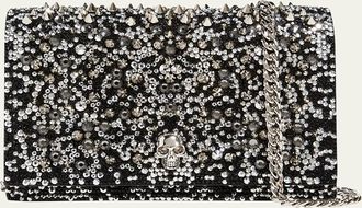 Alexander McQueen Skull Mini Crystal Chain Crossbody Bag